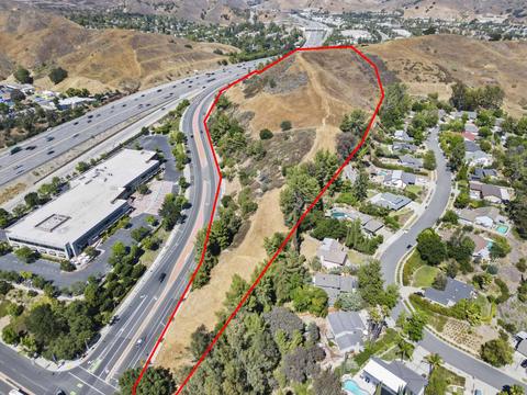 The frontage on Agoura Road, looking west